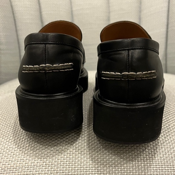 Classic Black Monsano Platform Leather Slip-On Loafers - Picture 6 of 6